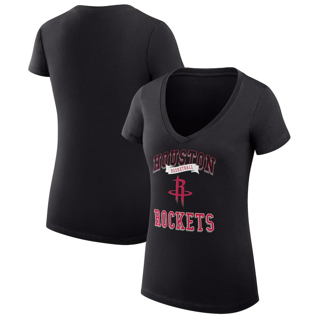 Houston Rockets G-III 4Her by Carl Banks Women's Super-Slim Fit Lightweight Team Logo V-Neck T-Shirt - Black online