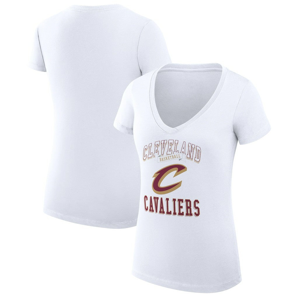 Cleveland Cavaliers G-III 4Her by Carl Banks Women's Super-Slim Fit Lightweight Team Logo V-Neck T-Shirt sale - White outlet