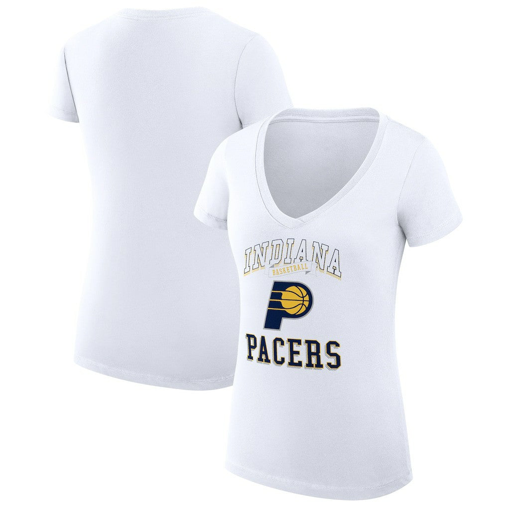 Indiana Pacers G-III 4Her by Carl Banks Women's Super-Slim Fit Lightweight Team Logo V-Neck T-Shirt - White sale