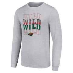 Minnesota Wild Starter Four Team Name Logo Long Sleeve Graphic T-Shirt