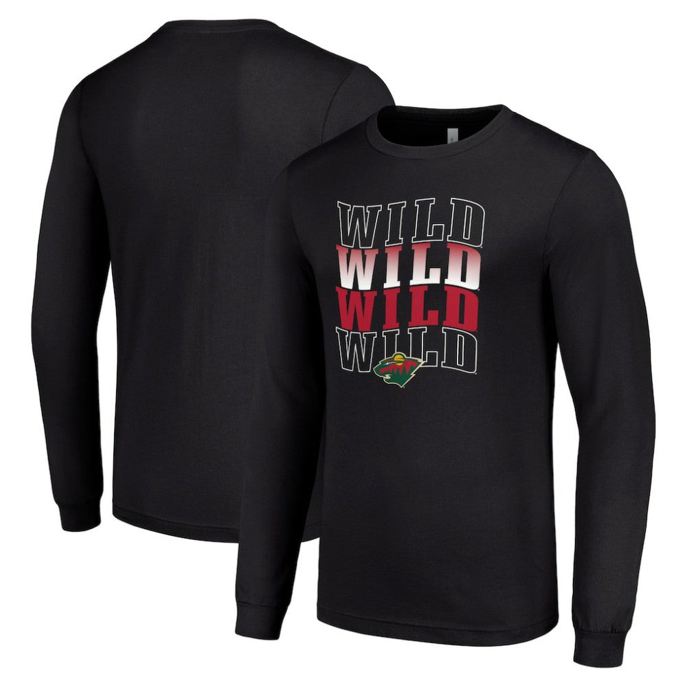 Minnesota Wild Starter Four Team Name Logo Long Sleeve Graphic T-Shirt