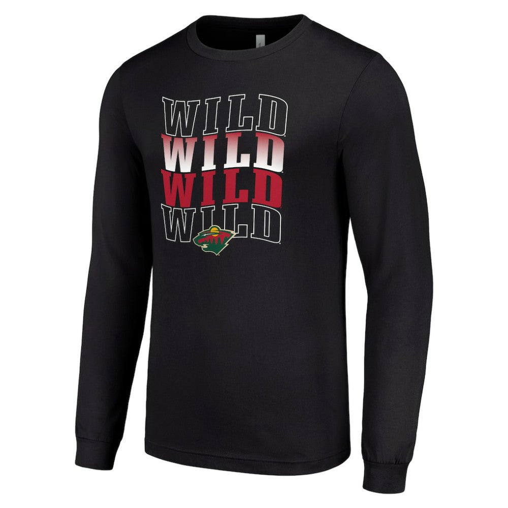 Minnesota Wild Starter Four Team Name Logo Long Sleeve Graphic T-Shirt