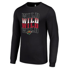 Minnesota Wild Starter Four Team Name Logo Long Sleeve Graphic T-Shirt
