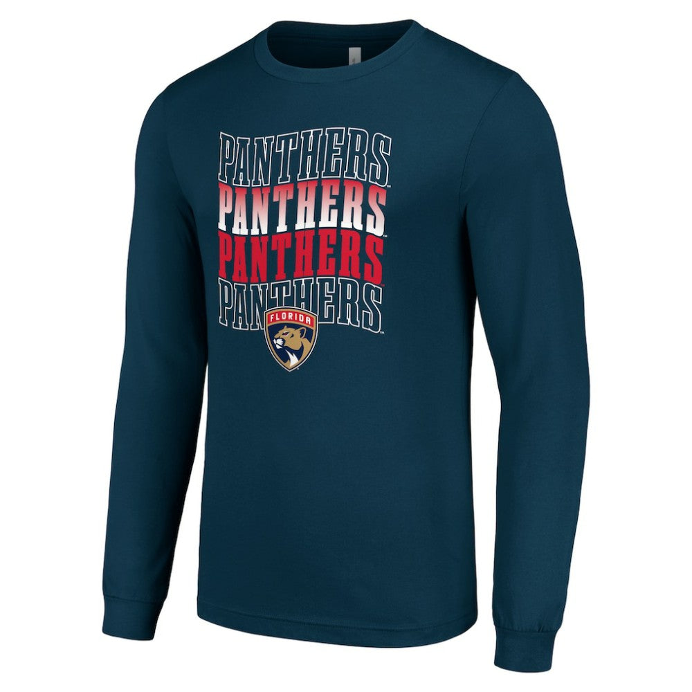 Florida Panthers Starter Four Team Name Logo Long Sleeve Graphic T-Shirt
