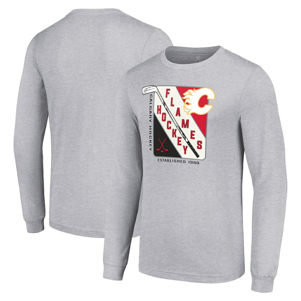Calgary Flames Starter Shield Long Sleeve Graphic T-Shirt