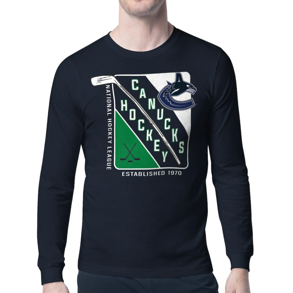 Vancouver Canucks Starter Shield Long Sleeve Graphic T-Shirt