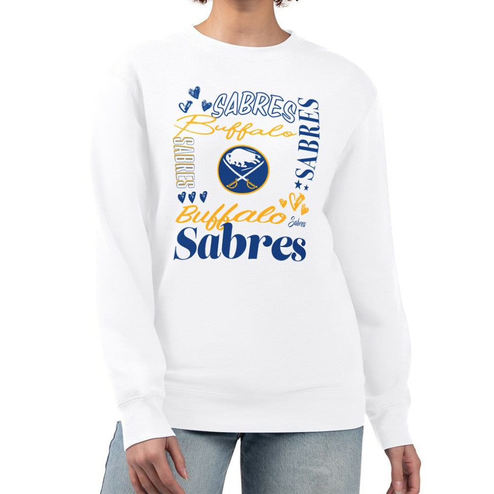 Buffalo Sabres G-III 4Her by Carl Banks Women's Collage Graphic Fleece Long Sleeve Pullover Sweatshirt