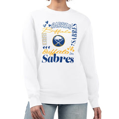 Buffalo Sabres G-III 4Her by Carl Banks Women's Collage Graphic Fleece Long Sleeve Pullover Sweatshirt