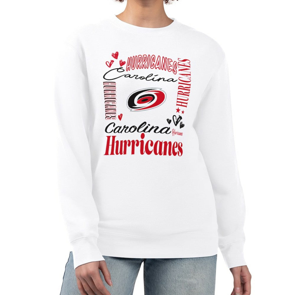 Carolina Hurricanes G-III 4Her by Carl Banks Women's Collage Graphic Fleece Long Sleeve Pullover Sweatshirt