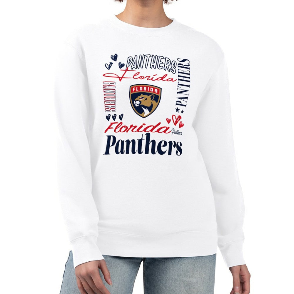 Florida Panthers G-III 4Her by Carl Banks Women's Collage Graphic Fleece Long Sleeve Pullover Sweatshirt