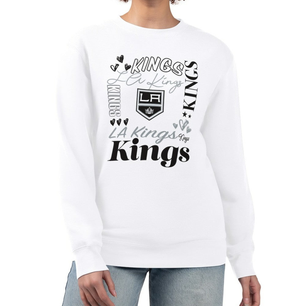 Los Angeles Kings G-III 4Her by Carl Banks Women's Collage Graphic Fleece Long Sleeve Pullover Sweatshirt