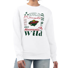 Minnesota Wild G-III 4Her by Carl Banks Women's Collage Graphic Fleece Long Sleeve Pullover Sweatshirt