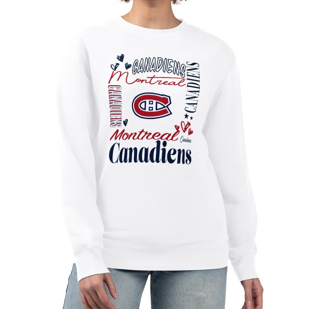 Montreal Canadiens G-III 4Her by Carl Banks Women's Collage Graphic Fleece Long Sleeve Pullover Sweatshirt