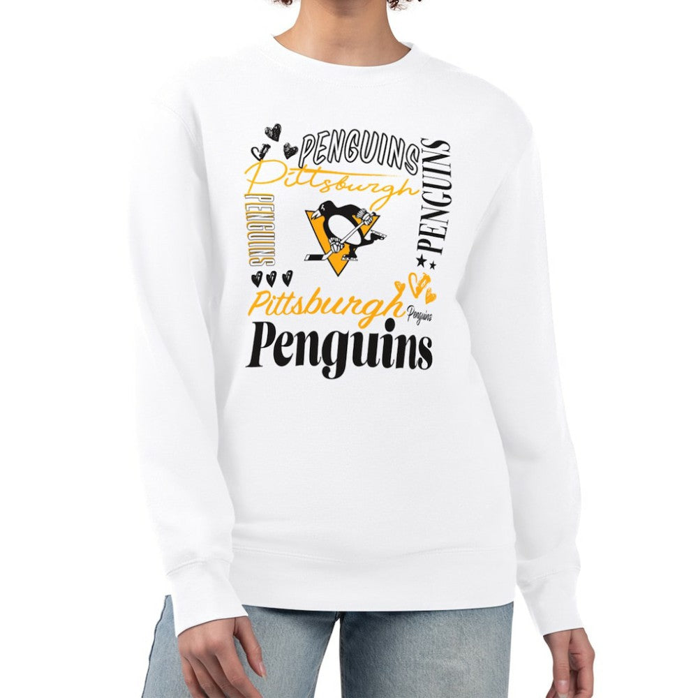 Pittsburgh Penguins G-III 4Her by Carl Banks Women's Collage Graphic Fleece Long Sleeve Pullover Sweatshirt