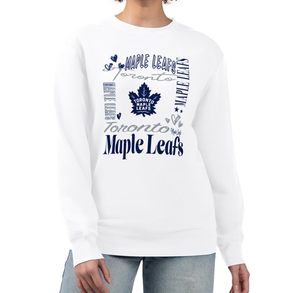 Toronto Maple Leafs G-III 4Her by Carl Banks Women's Collage Graphic Fleece Long Sleeve Pullover Sweatshirt