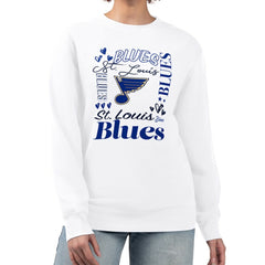 St. Louis Blues G-III 4Her by Carl Banks Women's Collage Graphic Fleece Long Sleeve Pullover Sweatshirt