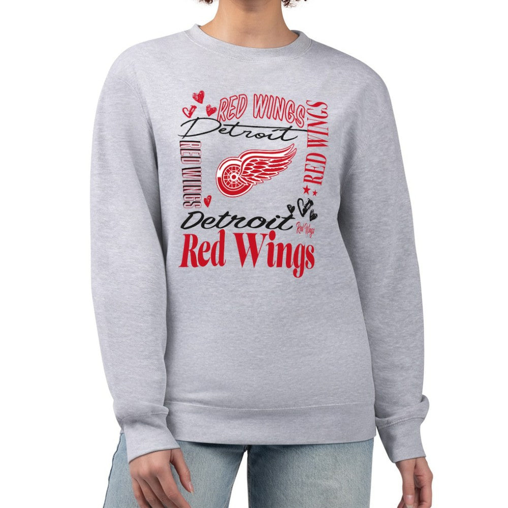 Detroit Red Wings G-III 4Her by Carl Banks Women's Collage Graphic Fleece Long Sleeve Pullover Sweatshirt