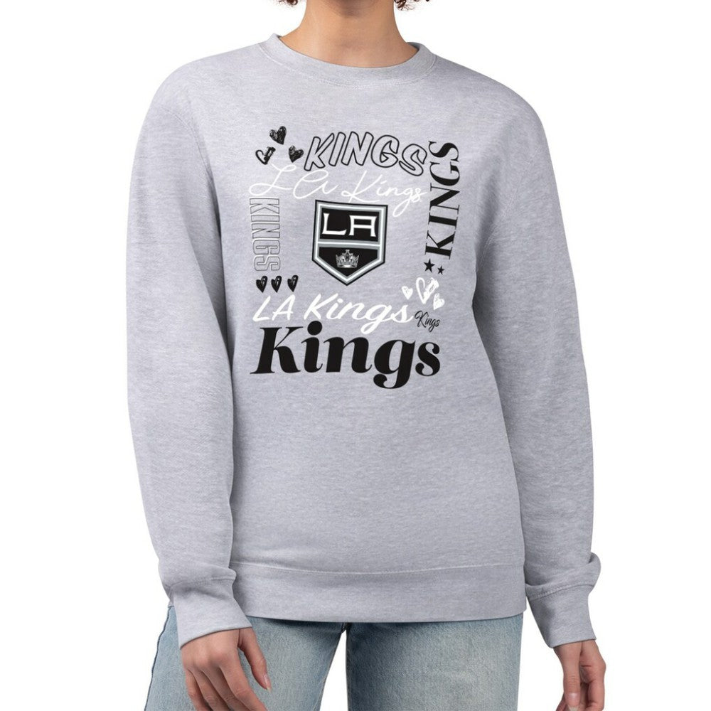 Los Angeles Kings G-III 4Her by Carl Banks Women's Collage Graphic Fleece Long Sleeve Pullover Sweatshirt