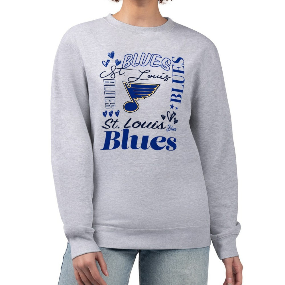 St. Louis Blues G-III 4Her by Carl Banks Women's Collage Graphic Fleece Long Sleeve Pullover Sweatshirt