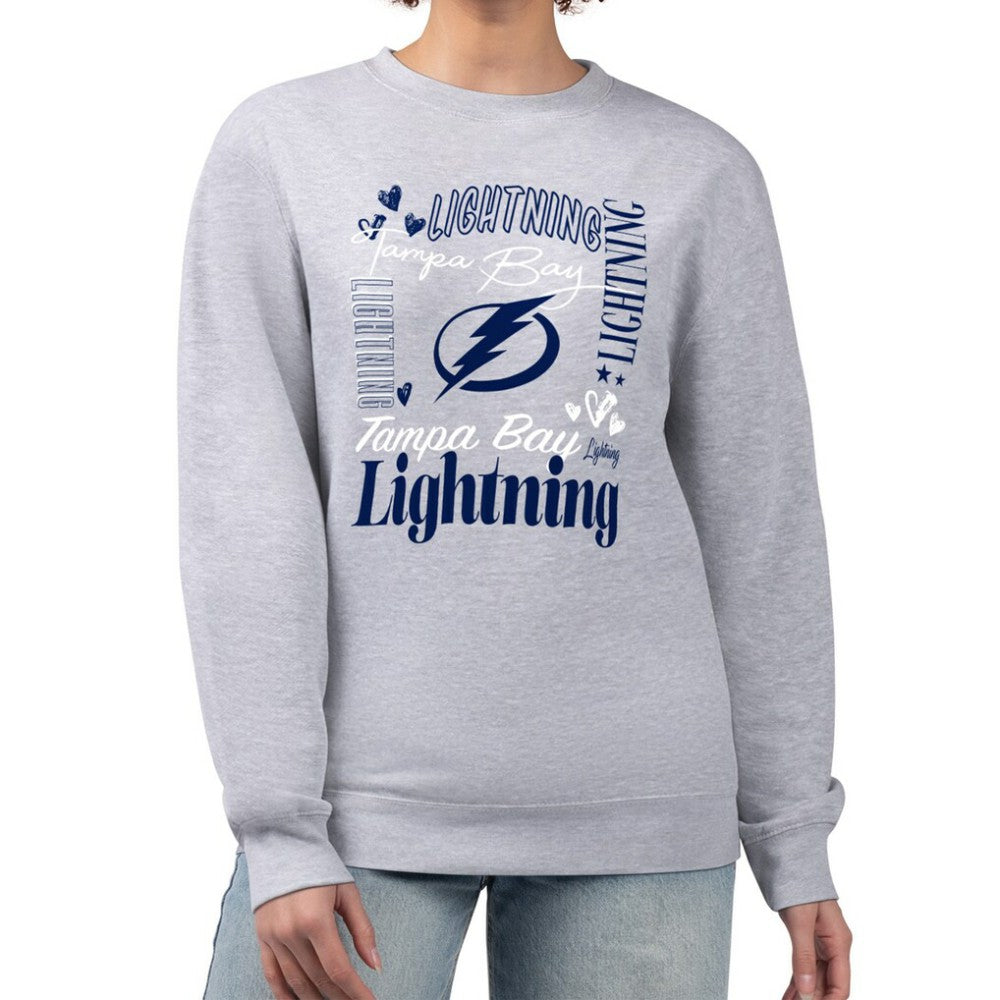 Tampa Bay Lightning G-III 4Her by Carl Banks Women's Collage Graphic Fleece Long Sleeve Pullover Sweatshirt
