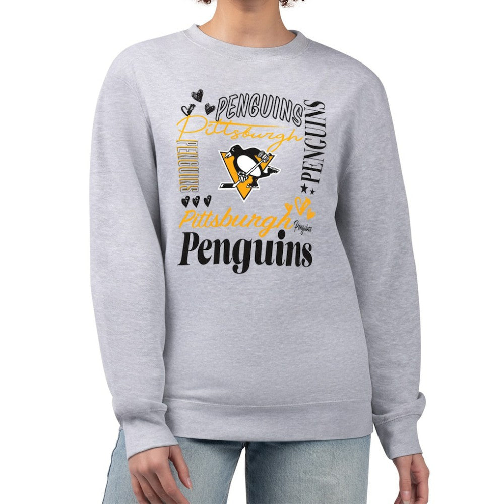 Pittsburgh Penguins G-III 4Her by Carl Banks Women's Collage Graphic Fleece Long Sleeve Pullover Sweatshirt