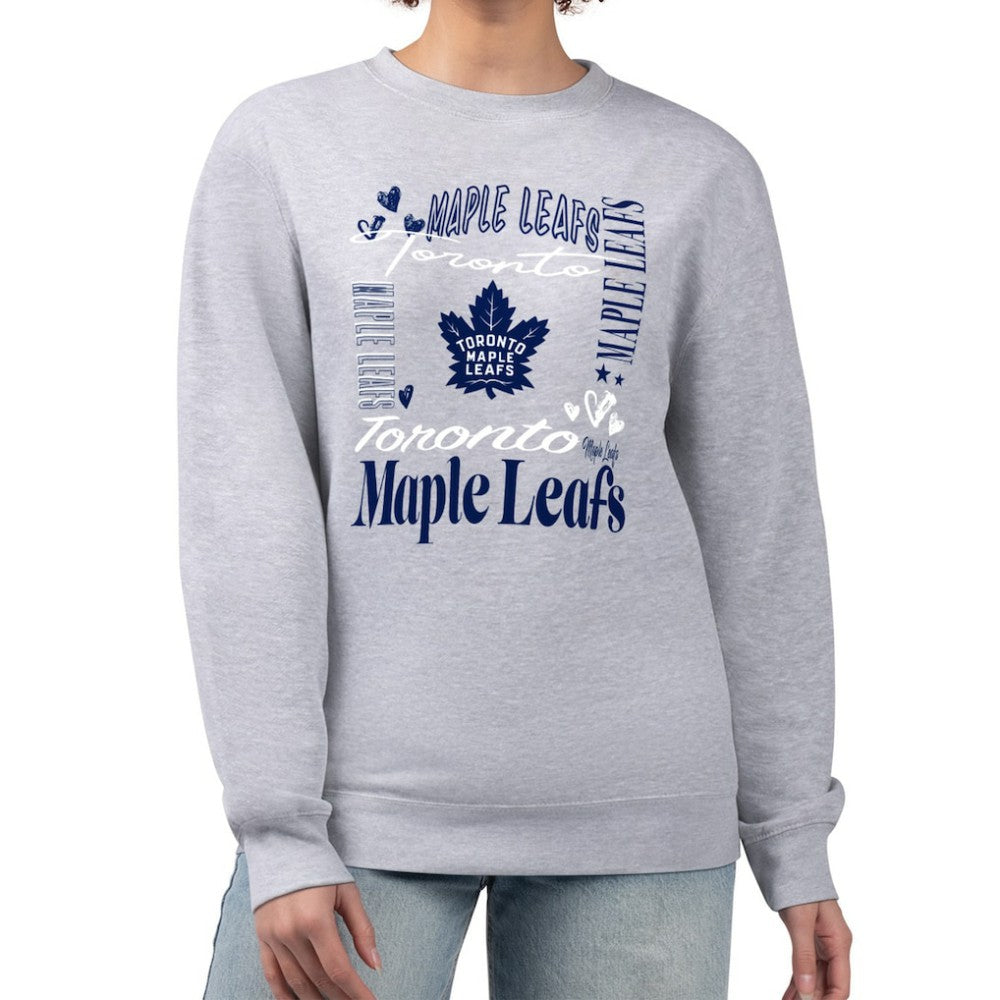Toronto Maple Leafs G-III 4Her by Carl Banks Women's Collage Graphic Fleece Long Sleeve Pullover Sweatshirt