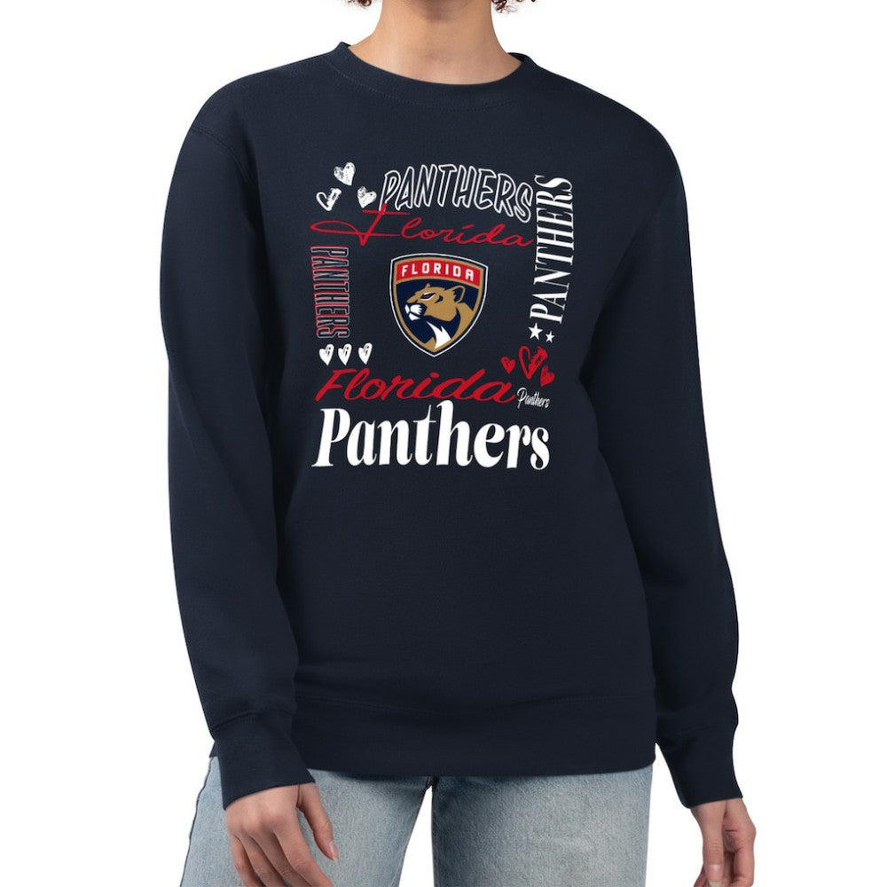 Florida Panthers G-III 4Her by Carl Banks Women's Collage Graphic Fleece Long Sleeve Pullover Sweatshirt