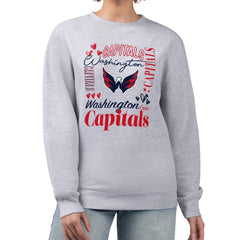 Washington Capitals G-III 4Her by Carl Banks Women's Collage Graphic Fleece Long Sleeve Pullover Sweatshirt
