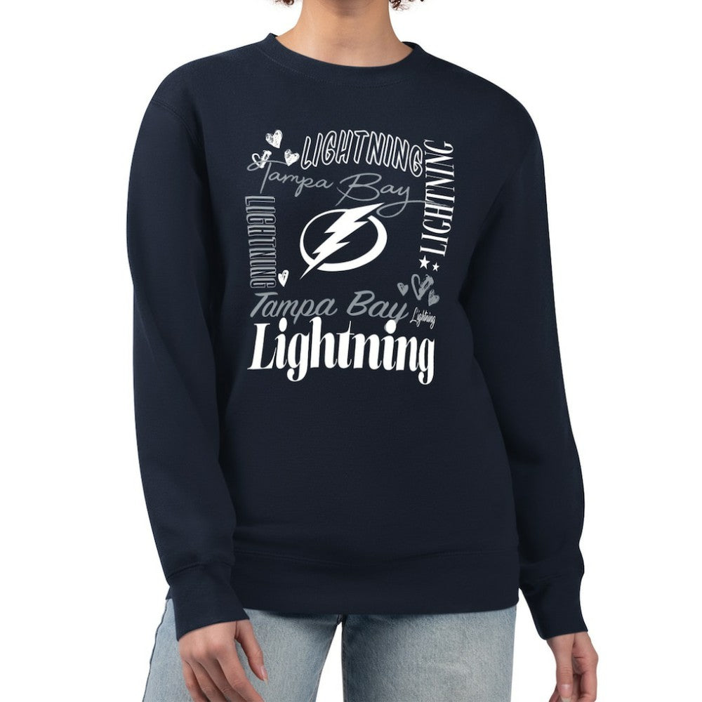 Tampa Bay Lightning G-III 4Her by Carl Banks Women's Collage Graphic Fleece Long Sleeve Pullover Sweatshirt