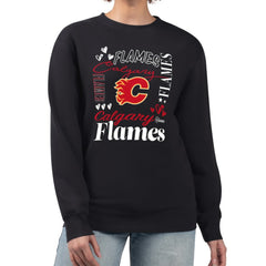 Calgary Flames G-III 4Her by Carl Banks Women's Collage Graphic Fleece Long Sleeve Pullover Sweatshirt