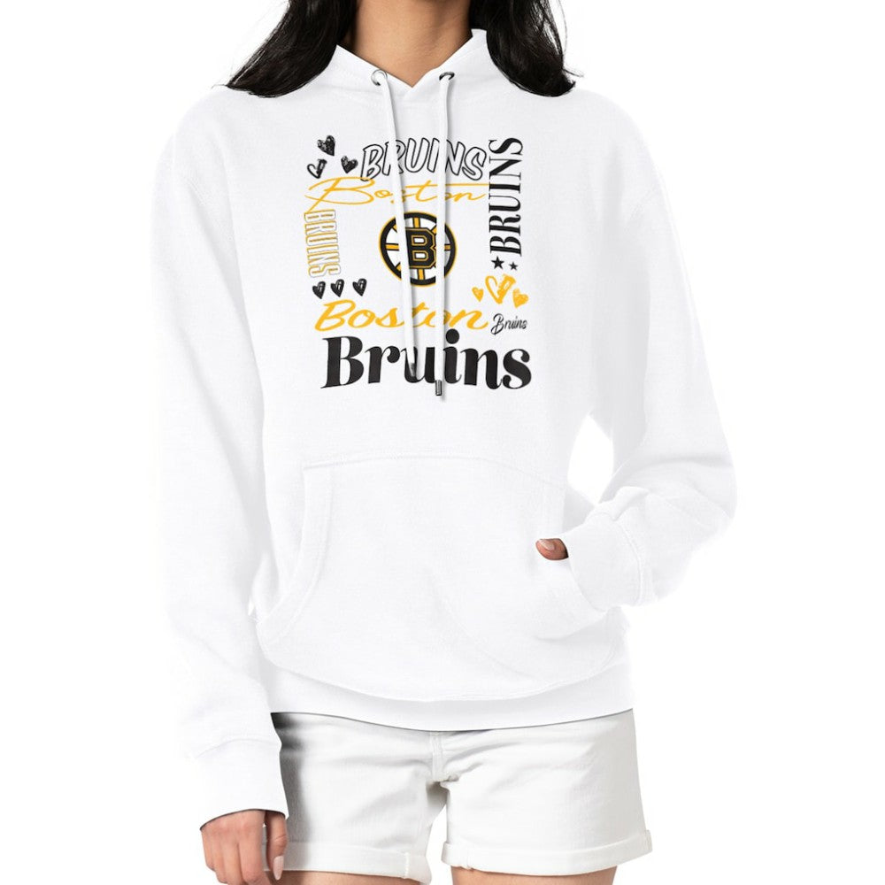 Boston Bruins G-III 4Her by Carl Banks Women's Collage Team Graphic Tri-Blend Fleece Pullover Hoodie