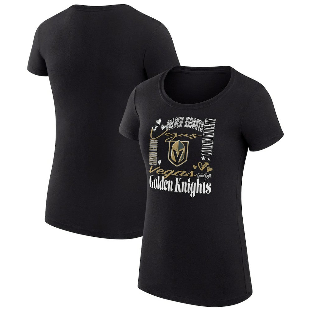 Vegas Golden Knights G-III 4Her by Carl Banks Women's Super-Slim Fit Lightweight Collage Team Graphic T-Shirt