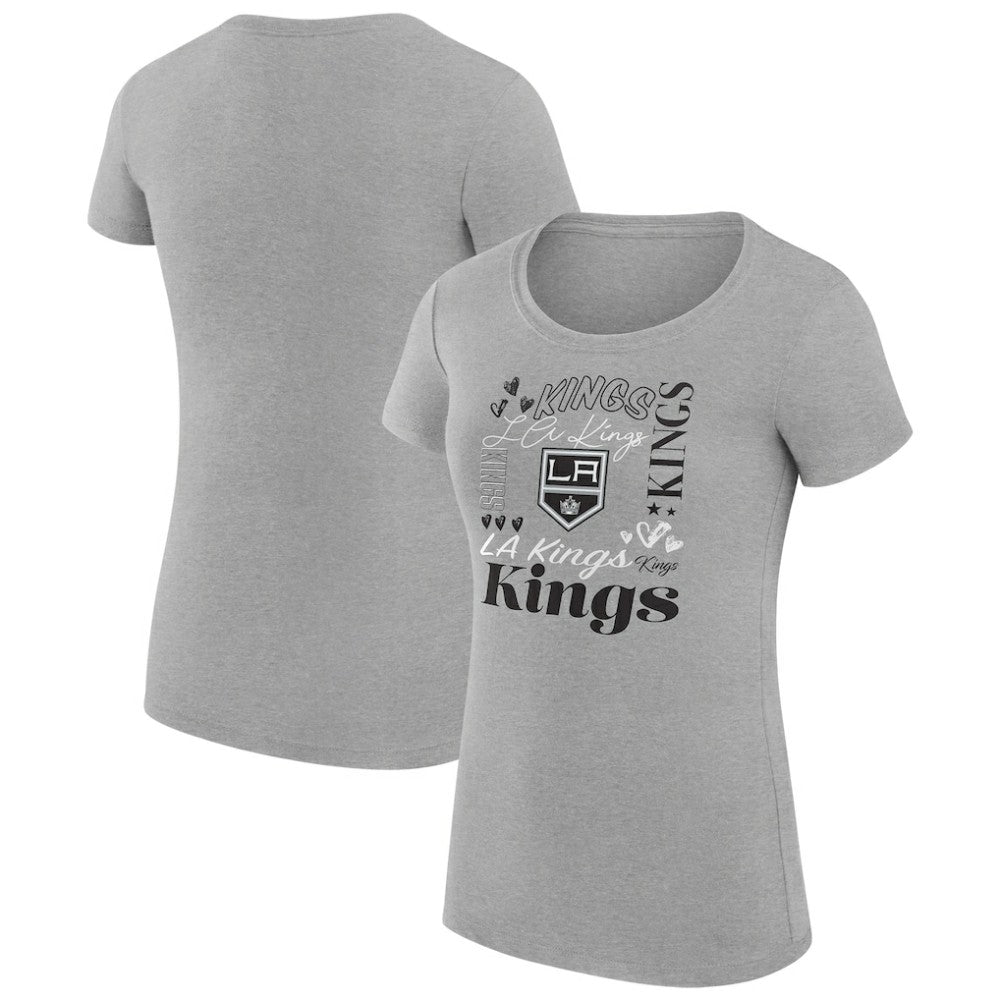 Los Angeles Kings G-III 4Her by Carl Banks Women's Super-Slim Fit Lightweight Collage Team Graphic T-Shirt