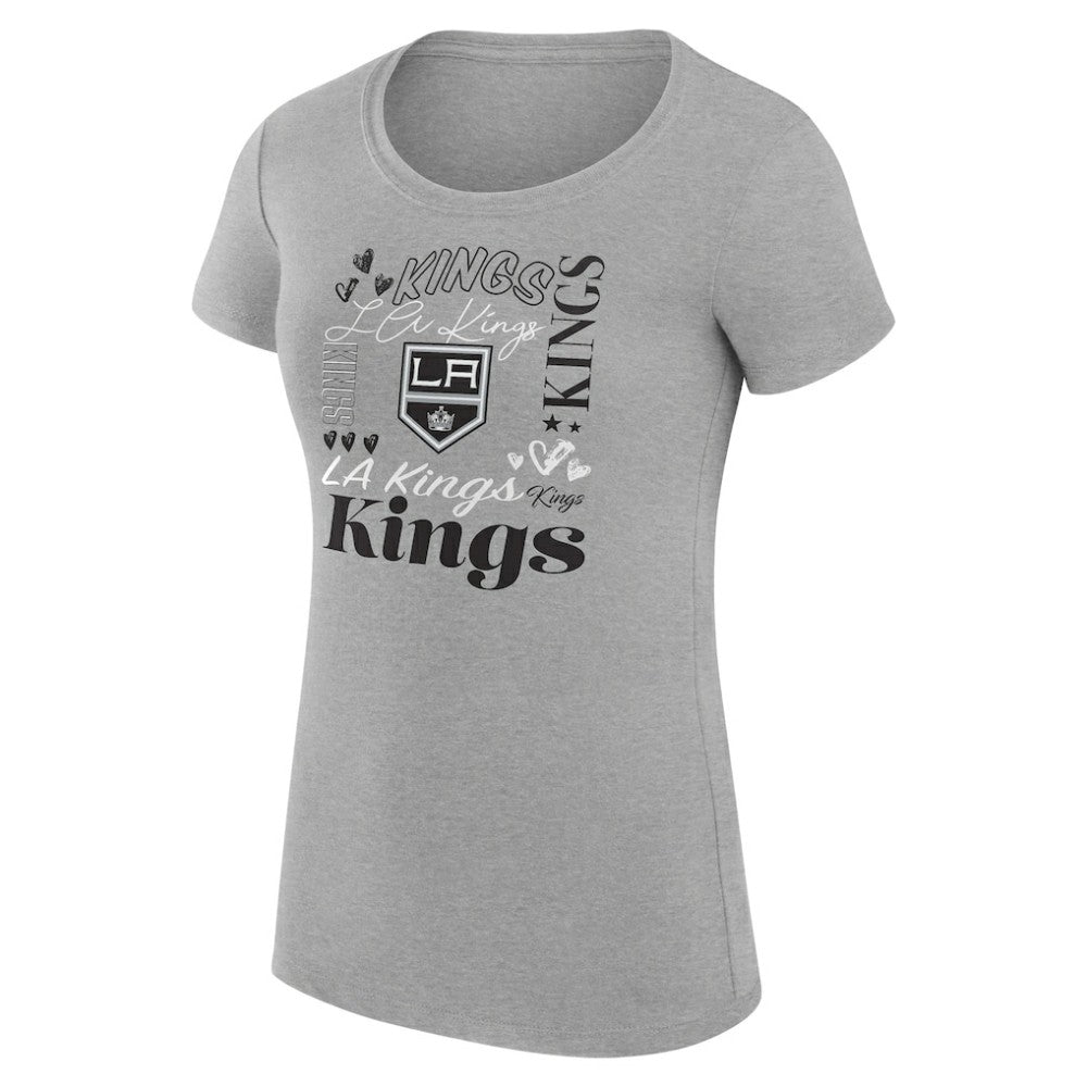 Los Angeles Kings G-III 4Her by Carl Banks Women's Super-Slim Fit Lightweight Collage Team Graphic T-Shirt