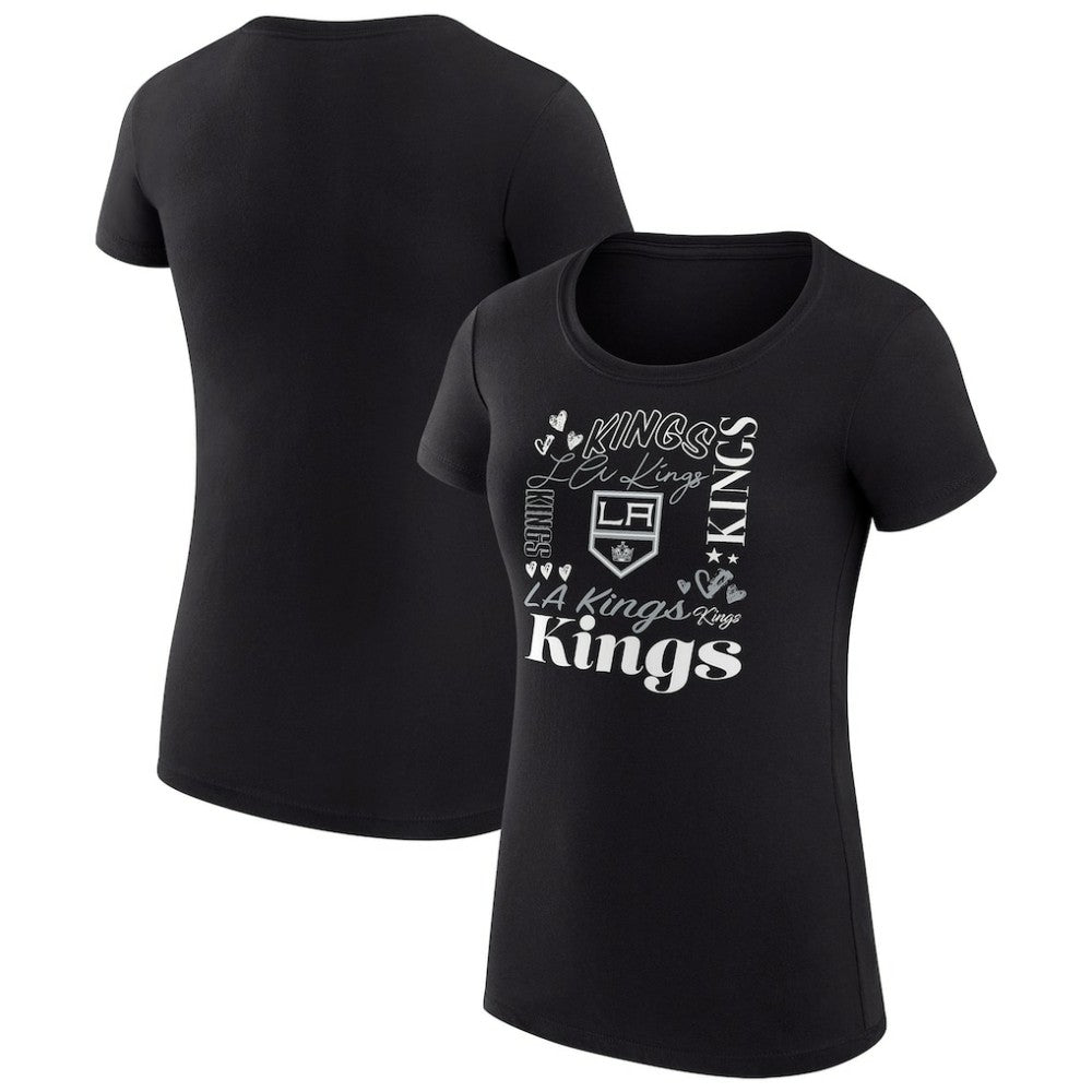 Los Angeles Kings G-III 4Her by Carl Banks Women's Super-Slim Fit Lightweight Collage Team Graphic T-Shirt