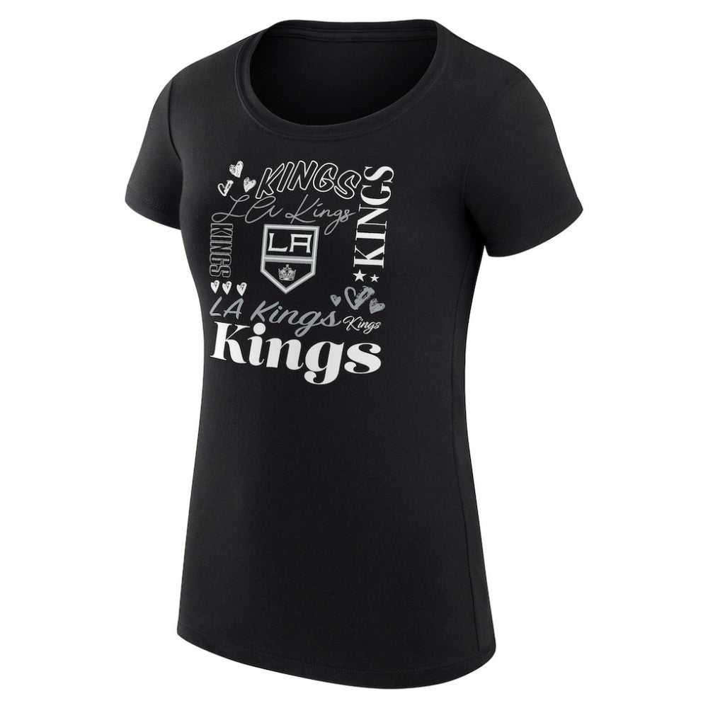 Los Angeles Kings G-III 4Her by Carl Banks Women's Super-Slim Fit Lightweight Collage Team Graphic T-Shirt
