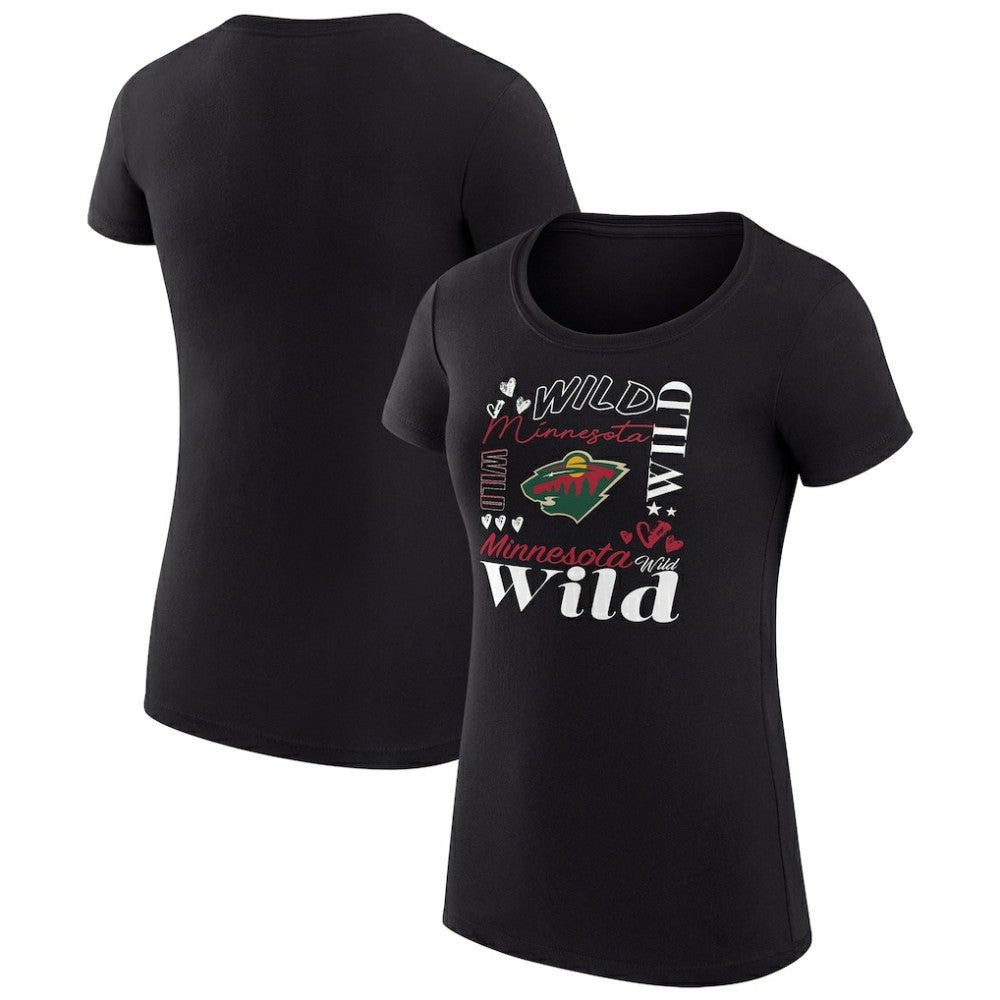 Minnesota Wild G-III 4Her by Carl Banks Women's Super-Slim Fit Lightweight Collage Team Graphic T-Shirt