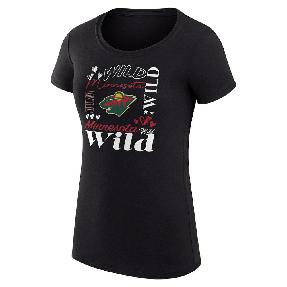 Minnesota Wild G-III 4Her by Carl Banks Women's Super-Slim Fit Lightweight Collage Team Graphic T-Shirt