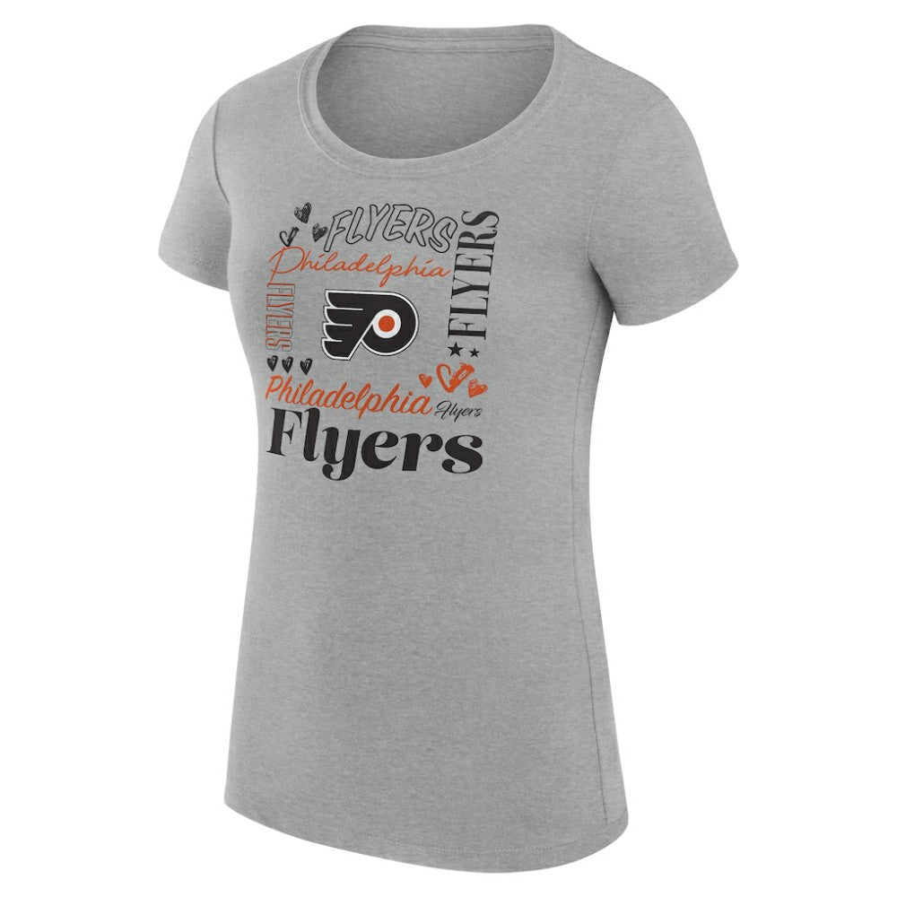 Philadelphia Flyers G-III 4Her by Carl Banks Women's Super-Slim Fit Lightweight Collage Team Graphic T-Shirt