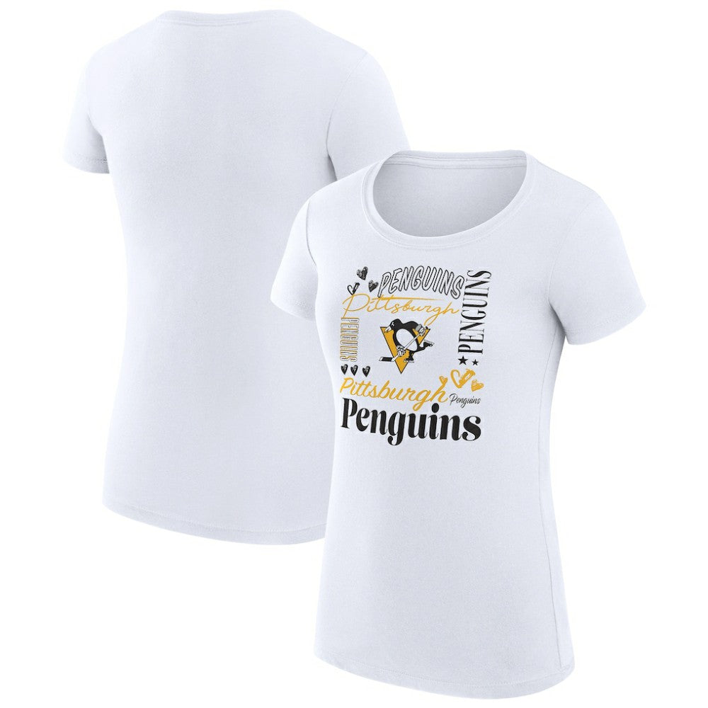 Pittsburgh Penguins G-III 4Her by Carl Banks Women's Super-Slim Fit Lightweight Collage Team Graphic T-Shirt