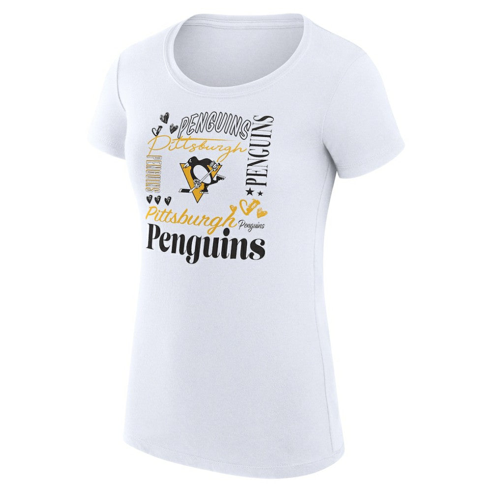 Pittsburgh Penguins G-III 4Her by Carl Banks Women's Super-Slim Fit Lightweight Collage Team Graphic T-Shirt