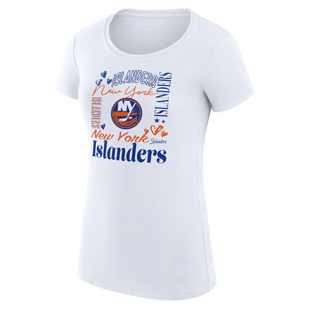 New York Islanders G-III 4Her by Carl Banks Women's Super-Slim Fit Lightweight Collage Team Graphic T-Shirt