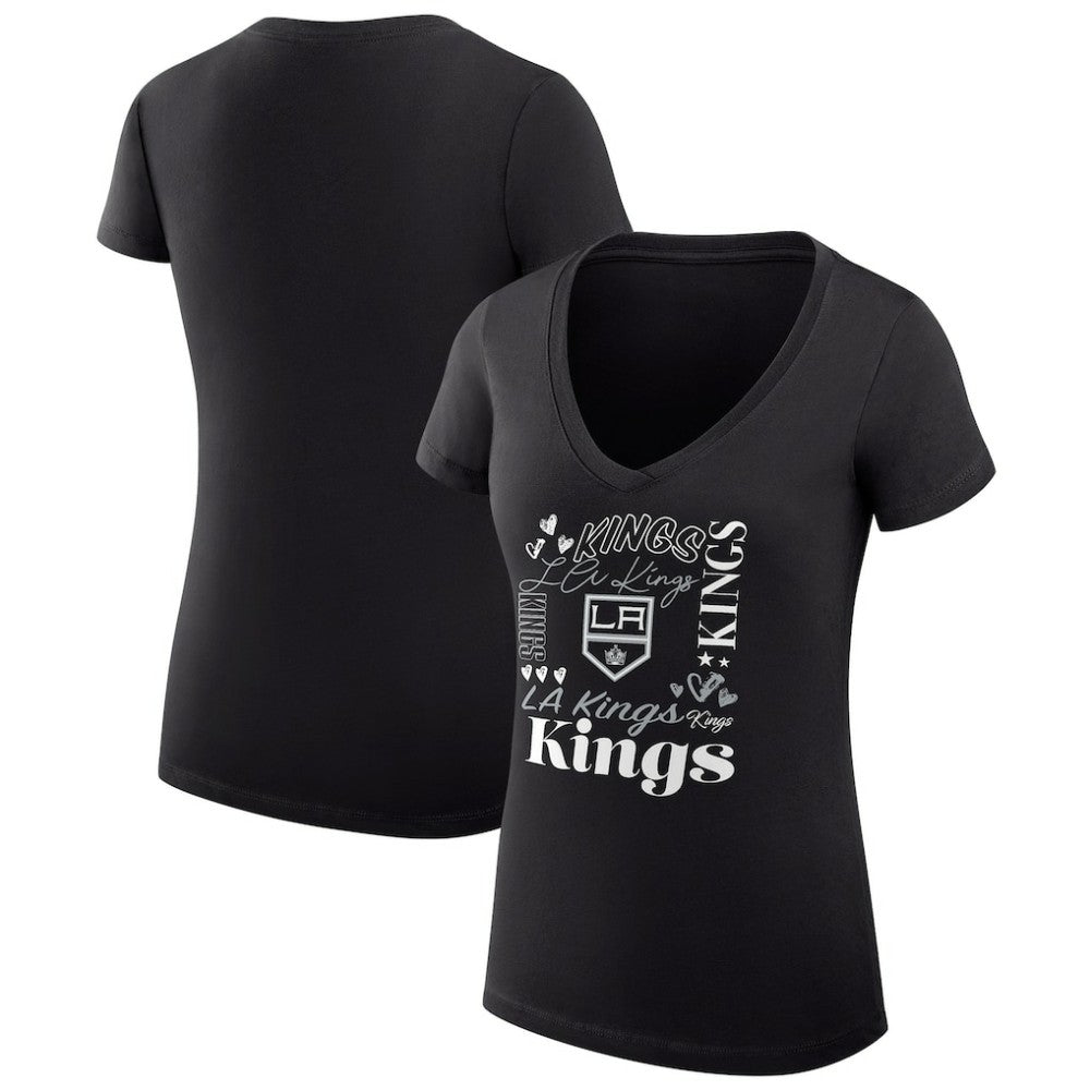 Los Angeles Kings G-III 4Her by Carl Banks Women's Super-Slim Fit Lightweight Collage Team Graphic T-Shirt
