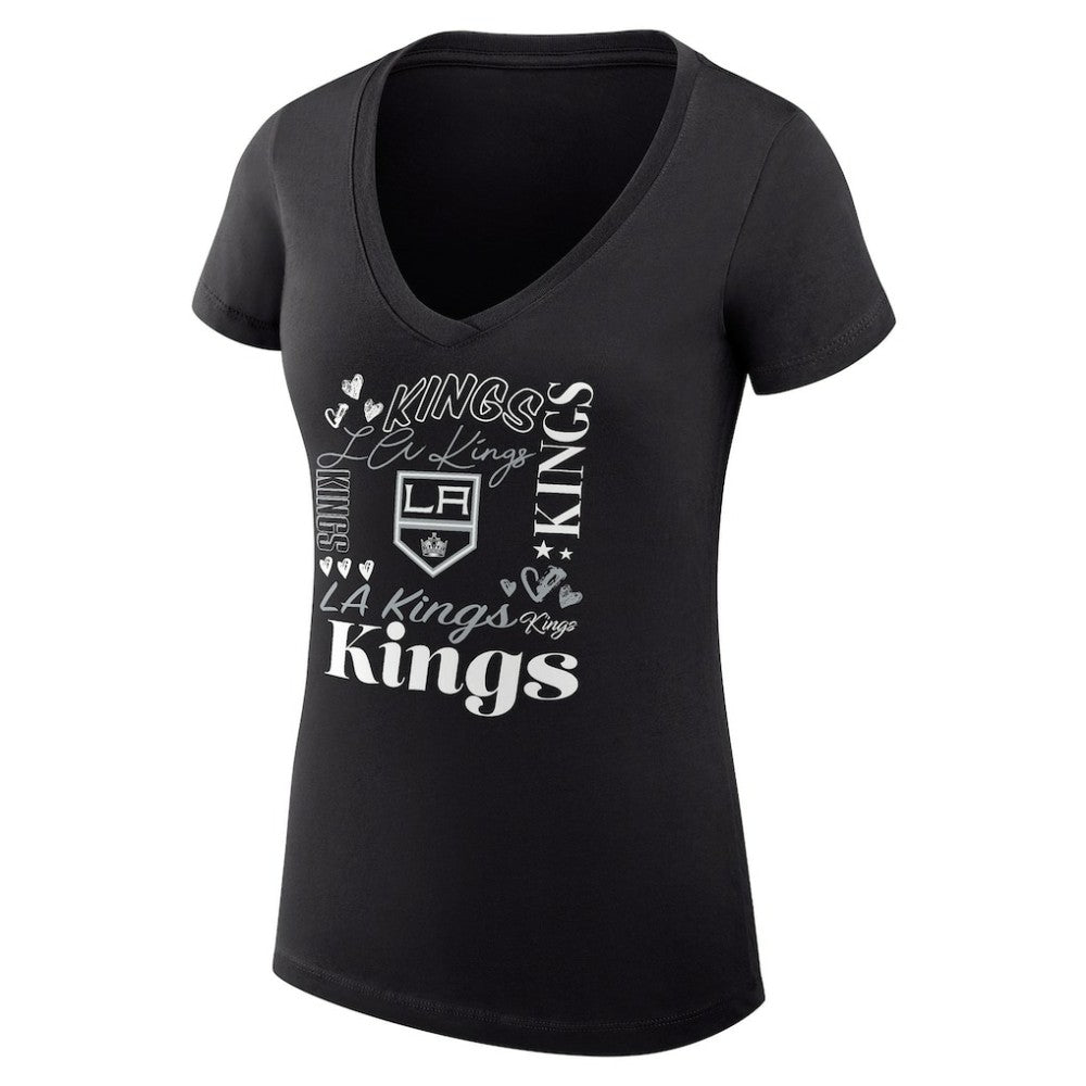 Los Angeles Kings G-III 4Her by Carl Banks Women's Super-Slim Fit Lightweight Collage Team Graphic T-Shirt