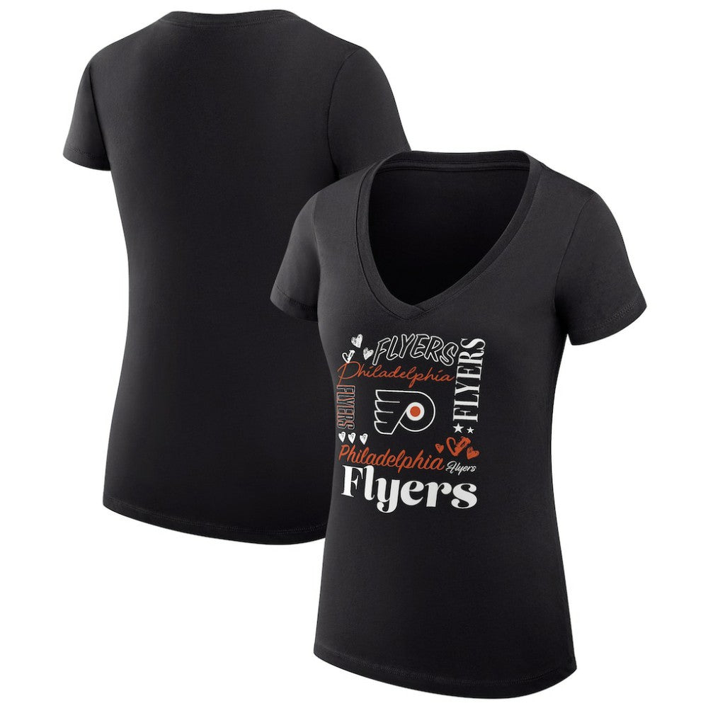 Philadelphia Flyers G-III 4Her by Carl Banks Women's Super-Slim Fit Lightweight Collage Team Graphic T-Shirt