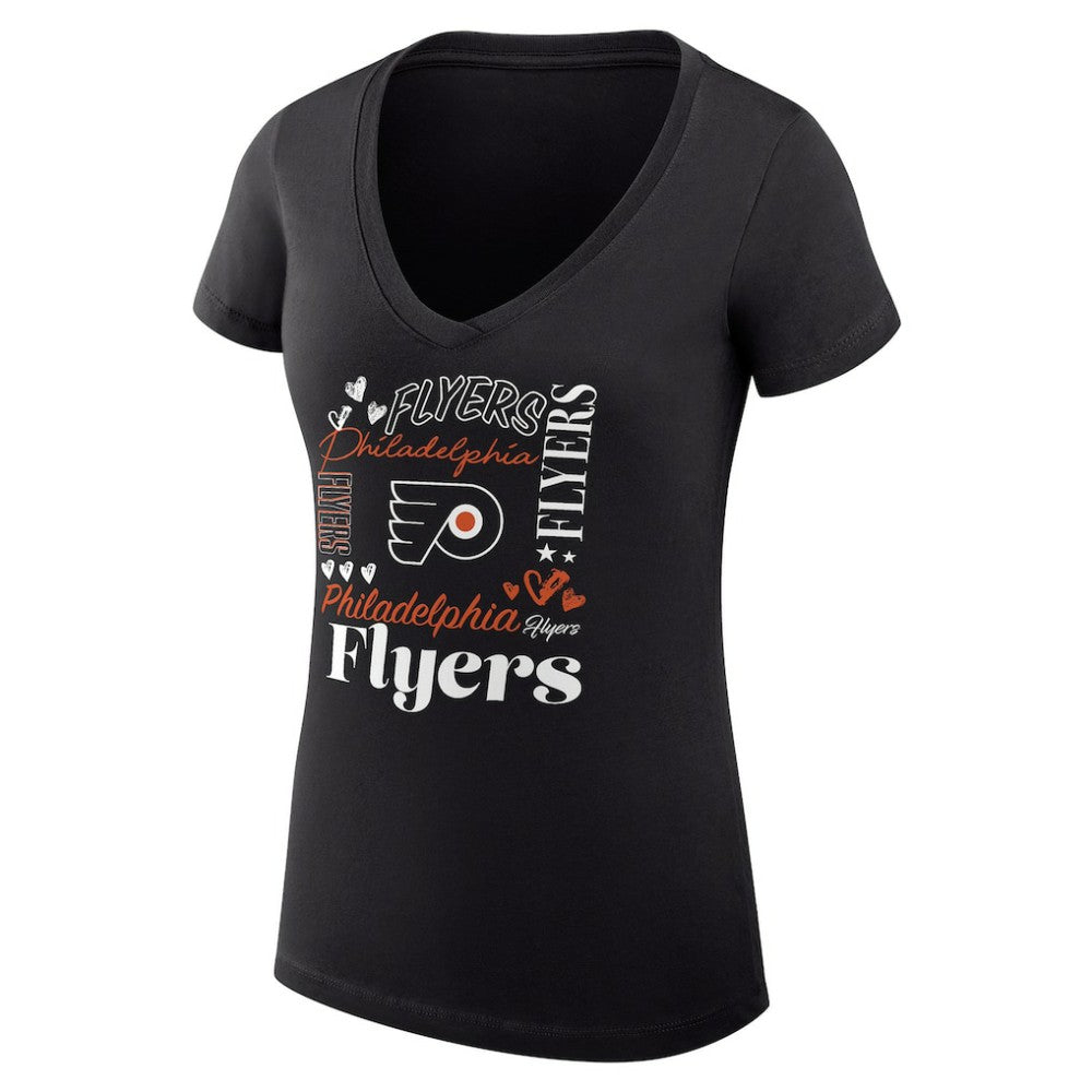 Philadelphia Flyers G-III 4Her by Carl Banks Women's Super-Slim Fit Lightweight Collage Team Graphic T-Shirt