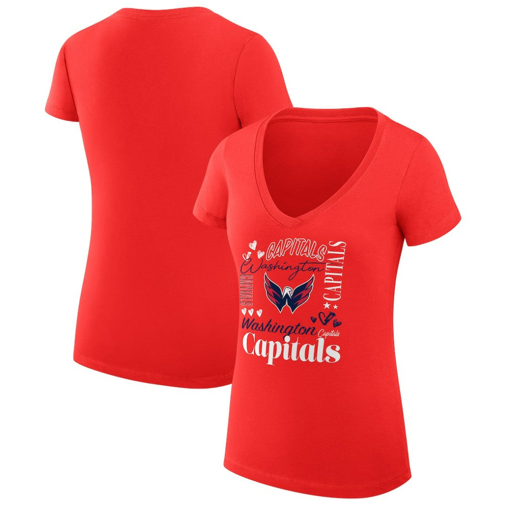 Washington Capitals G-III 4Her by Carl Banks Women's Super-Slim Fit Lightweight Collage Team Graphic T-Shirt
