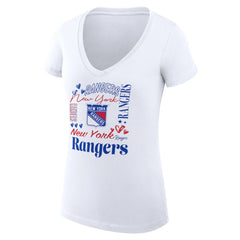New York Rangers G-III 4Her by Carl Banks Women's Super-Slim Fit Lightweight Collage Team Graphic T-Shirt