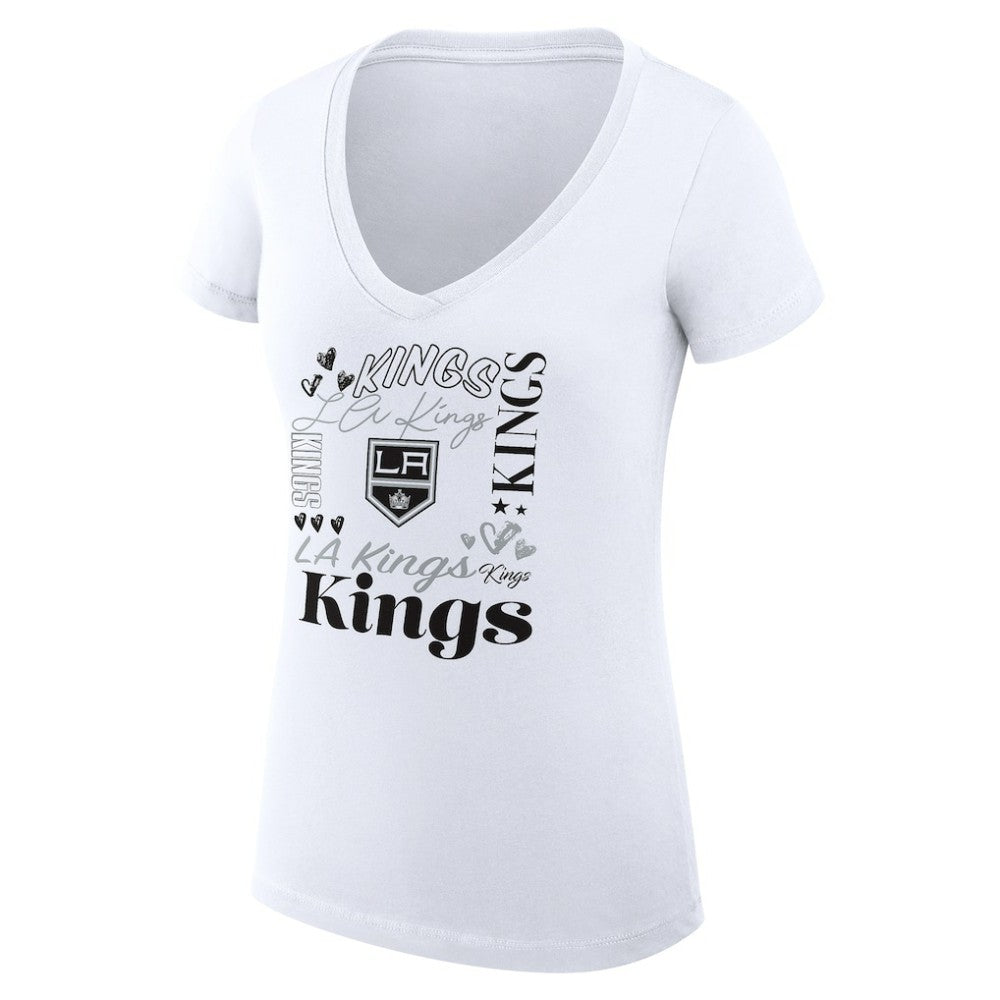 Los Angeles Kings G-III 4Her by Carl Banks Women's Super-Slim Fit Lightweight Collage Team Graphic T-Shirt