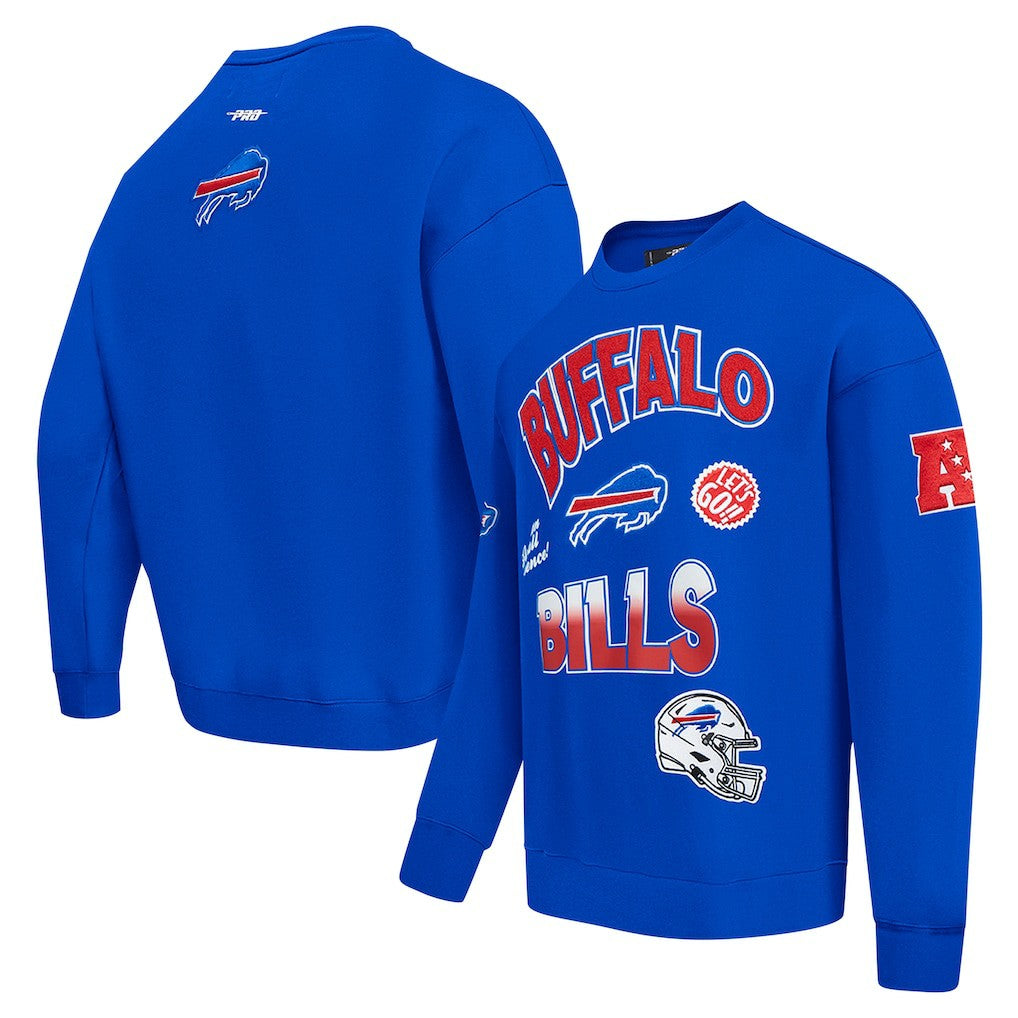 NFL Buffalo Bills Pro Standard Turn It Up Drop Shoulder Pullover Sweatshirt